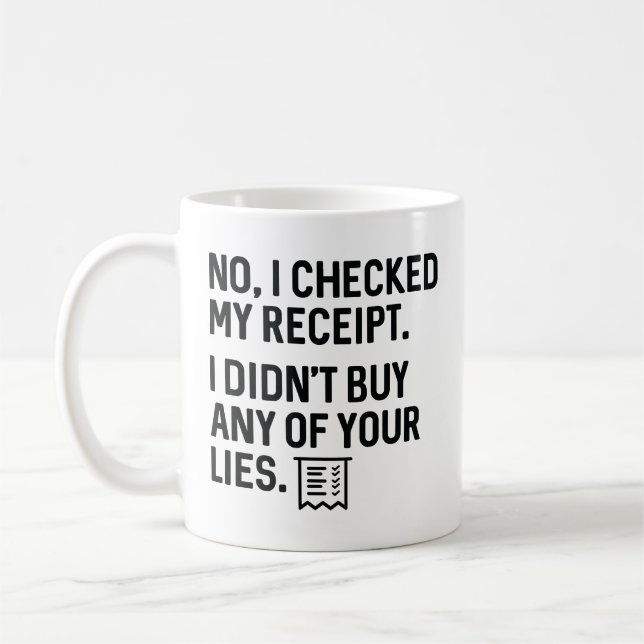 Taza De Café CheckedReceiptLies1A (Izquierda)