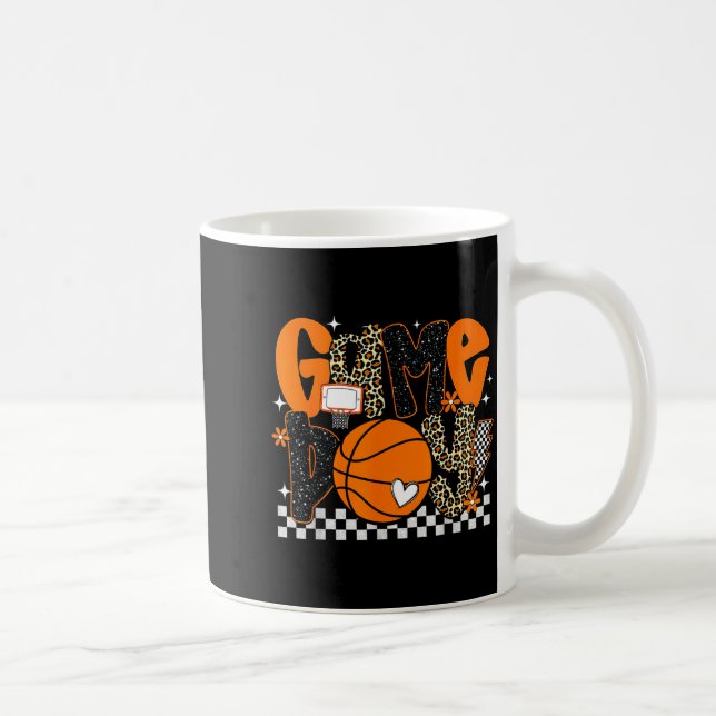 Taza De Café Checkered Game Day Basketball Srts Lover Men Women (Derecha)