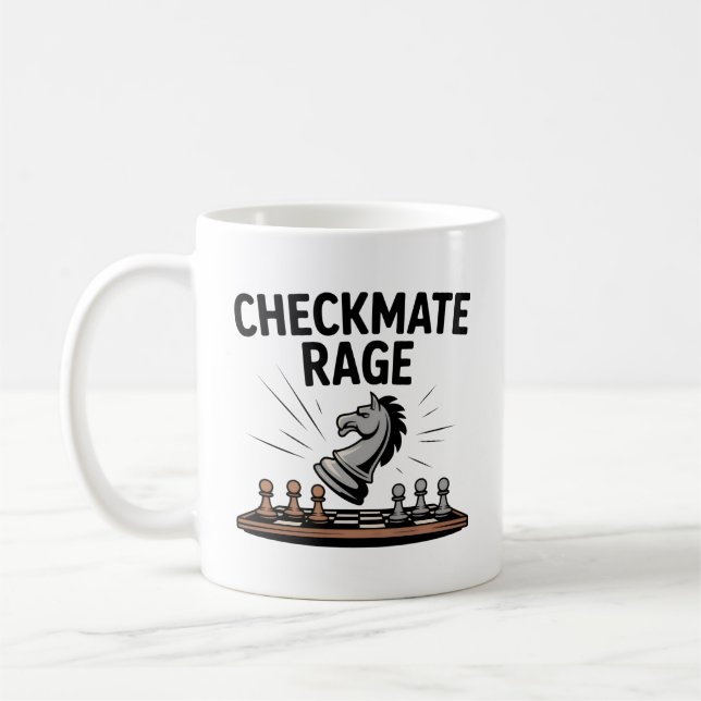 Taza De Café Checkmate Rage Mug – Funny Chess Gift for gamers (Izquierda)