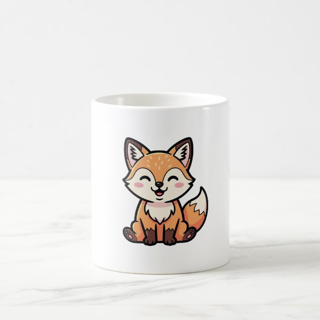 Taza De Café Cheeky Fox – Cute Kawaii Illustration (Centro)