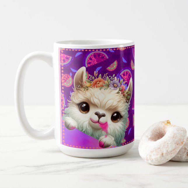Taza De Café Cheeky Llama (Con donut)