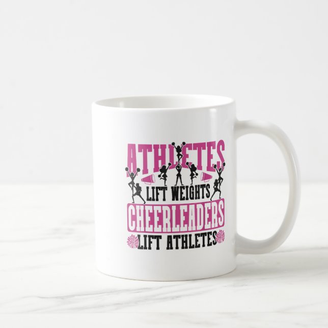 Taza De Café Cheer Cheerleading Athletes Lift Weights Cheerlead (Derecha)