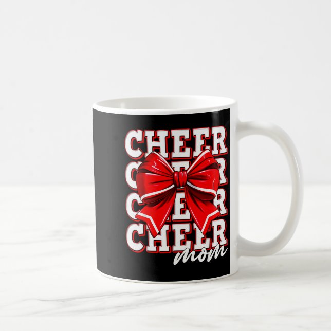 Taza De Café Cheer Mom Cheerleader Bow Biggest Fan Red Team  (Derecha)