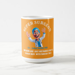 Taza De Café Cheerful Surgeon Cartoon Art for Medical Heroes