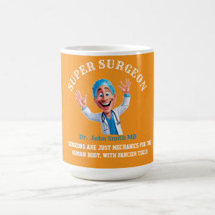Taza De Café Cheerful Surgeon Cartoon Art for Medical Heroes