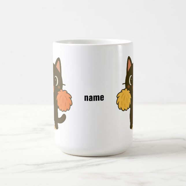Taza De Café Cheering Black Cat (Centro)