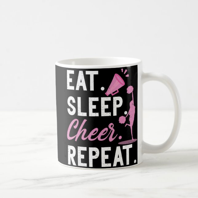 Taza De Café Cheerleading Dance Cheerleader Girls Eat Sleep Che (Derecha)