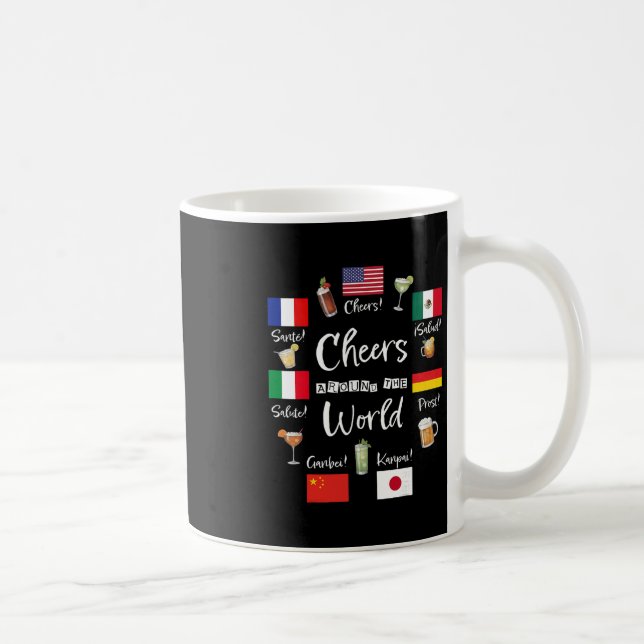 Taza De Café Cheers Around The World Vacation Drinking Funny Dr (Derecha)