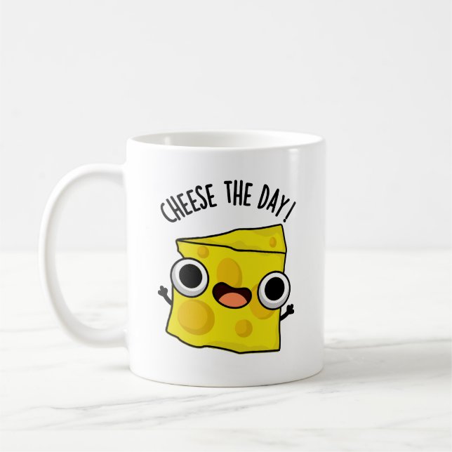 Taza De Café Cheese The Day Funny Food Pun (Izquierda)