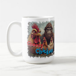Taza De Café "Cheesy Chickens Posen With Bigfoot" Mug