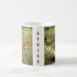 Taza De Café Cheetah escénico retro África