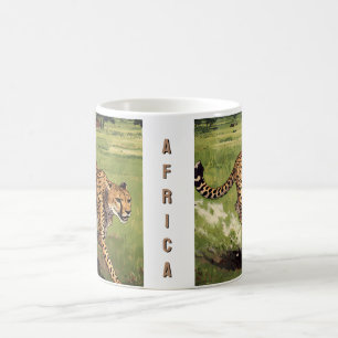 Taza De Café Cheetah escénico retro África