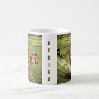 Taza De Café Cheetah escénico retro África