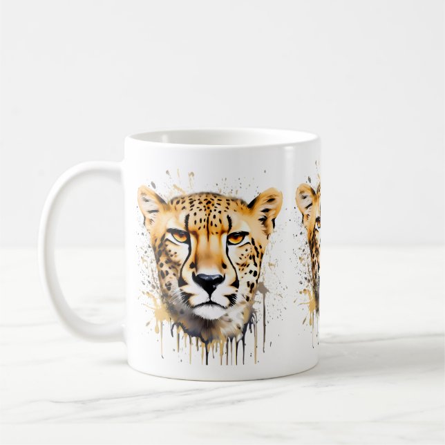 Taza De Café Cheetah Portrait (Izquierda)