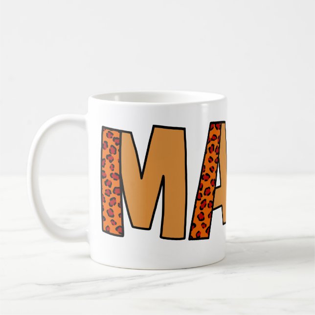 Taza De Café Cheetah Print Leopard Mom (Izquierda)