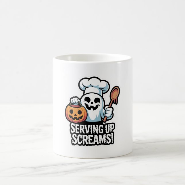 Taza De Café Chef Boo – Spooky Cute Halloween Ghost Spoon (Centro)