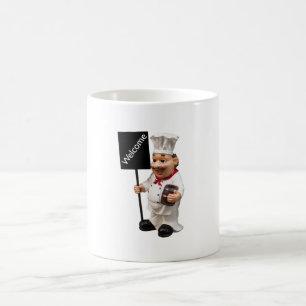 Taza De Café Chef cocinero - Carta de menú BIENVENIDA