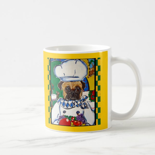 Taza De Café Chef de mariscos Pug (Derecha)