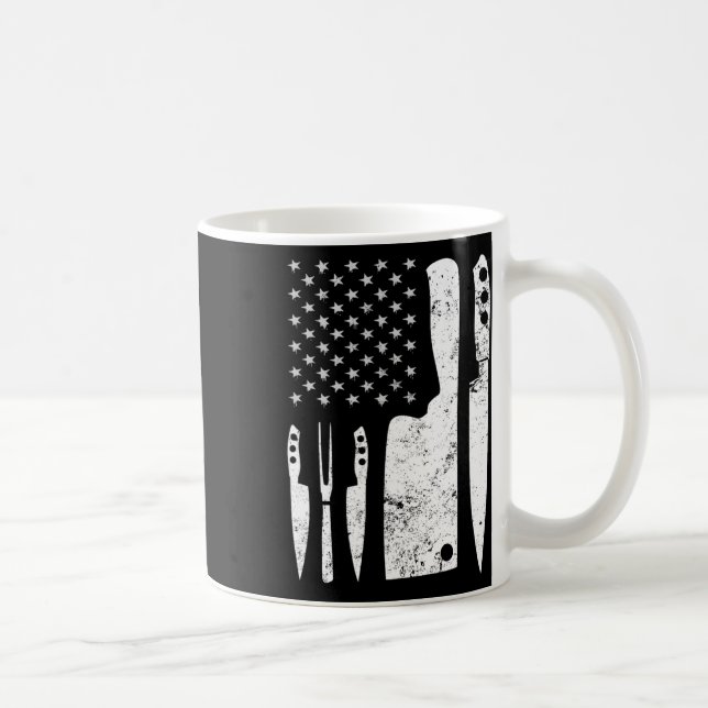 Taza De Café Chef Knife Patriótico Pascua Bandera Estadounidens (Derecha)