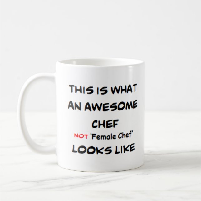 Taza De Café chef no chef femenino, genial (Izquierda)