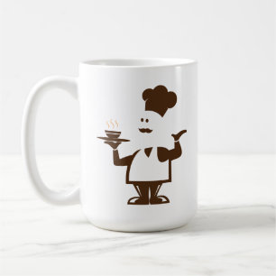 Taza De Café Chef sosteniendo un tazón de sopa
