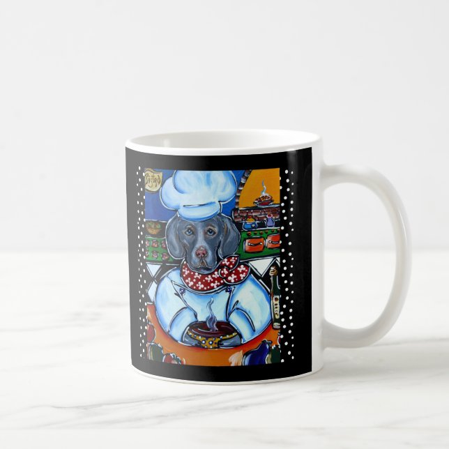 Taza De Café Chef Weimaraner (Derecha)