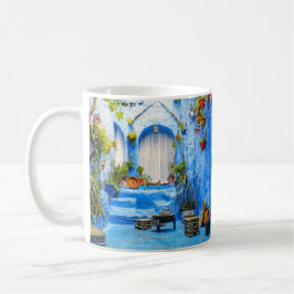 Taza De Café Chefchaouen Ciudad Azul Marruecos pintando bohemia