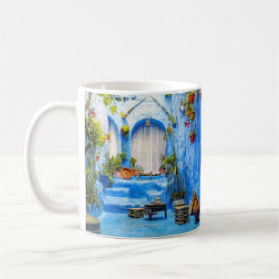 Taza De Café Chefchaouen Ciudad Azul Marruecos pintando bohemia