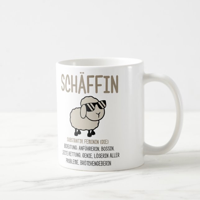 Taza De Café chefin Geschenke lustig, Schäffin Spruch Geschenk (Derecha)