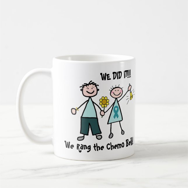 Taza De Café Chemo Bell - cinta del trullo del cáncer ovárico (Izquierda)