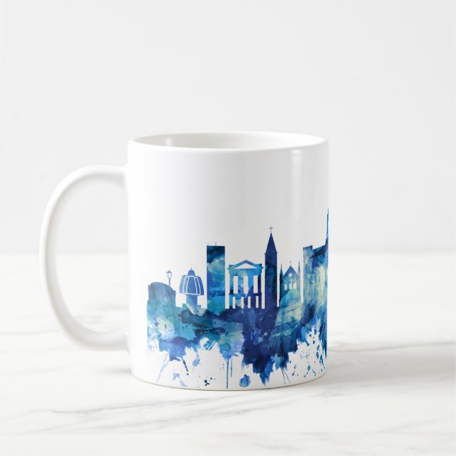 Taza De Café Chennai Tamil Nadu Skyline Blue (Izquierda)