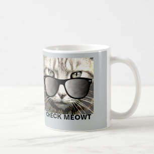 Taza De Café Cheque Meowt, Cat Coffee Mug,