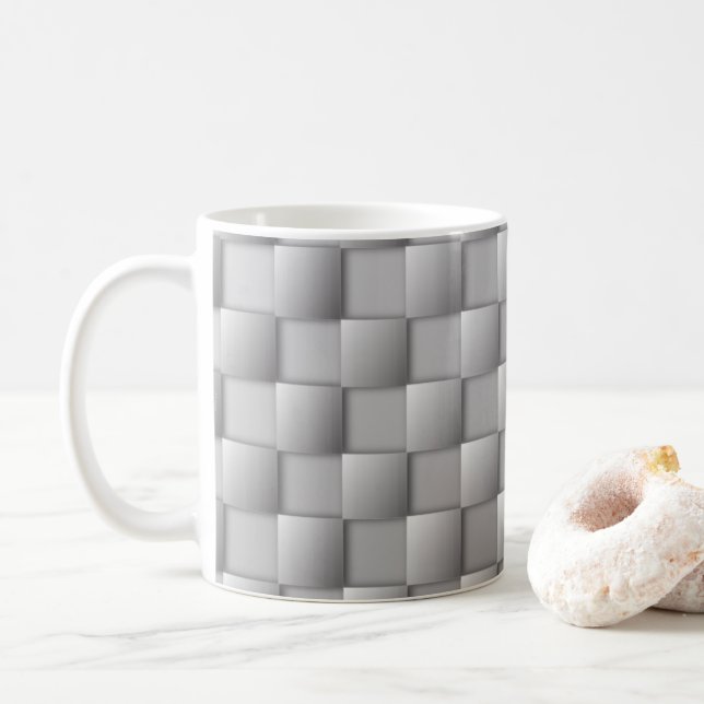 Taza De Café Cheques plateados café Mug (Con donut)