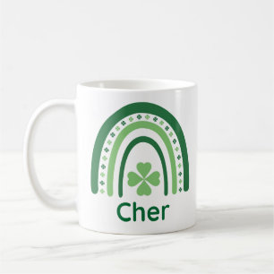 Taza De Café Cher Name Clover Boho Rainbow