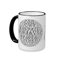 Taza de café cherokee de la nube de la palabra del