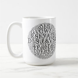 Taza de café cherokee de la nube de la palabra del