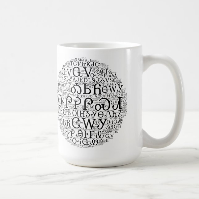 Taza de café cherokee de la nube de la palabra del (Derecha)