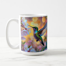 Taza De Café Cherry Blossom Fantasy Hummingbird