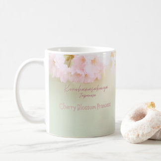 Taza De Café Cherry Blossom Princess Japanese With Cat