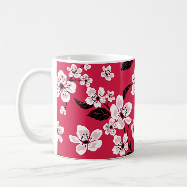 TAZA DE CAFÉ CHERRY BLOSSOM - SAKURA (ROJO) (Izquierda)