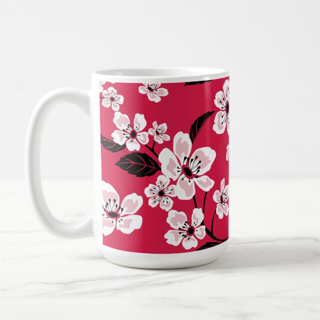 TAZA DE CAFÉ CHERRY BLOSSOM - SAKURA (ROJO) (Izquierda)