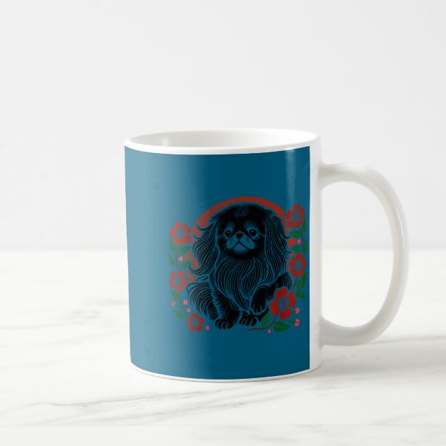 Taza De Café Cherry Pekingese Blossoms Floral Dog Japanese Laug (Derecha)