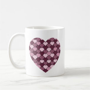 Taza De Café Cherry Pink Square y el corazón del Diamante