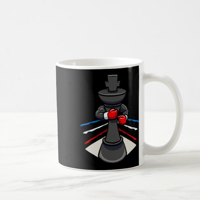 Taza De Café Chess Piece Boxer Guantes de Boxeo King (Derecha)
