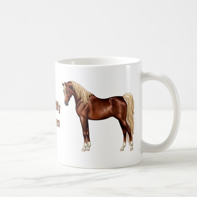 Taza De Café Chestnut Egipcio Arabian Horse Flaxen Mane & Tail (Derecha)