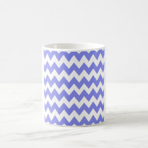 Taza De Café Chevron Azul Vinca – Zigzag Blanco Crujiente