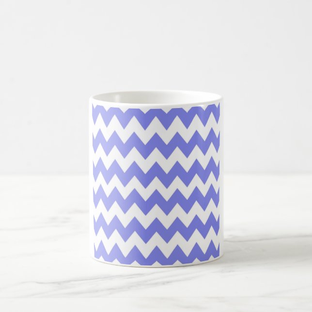 Taza De Café Chevron Azul Vinca – Zigzag Blanco Crujiente (Centro)