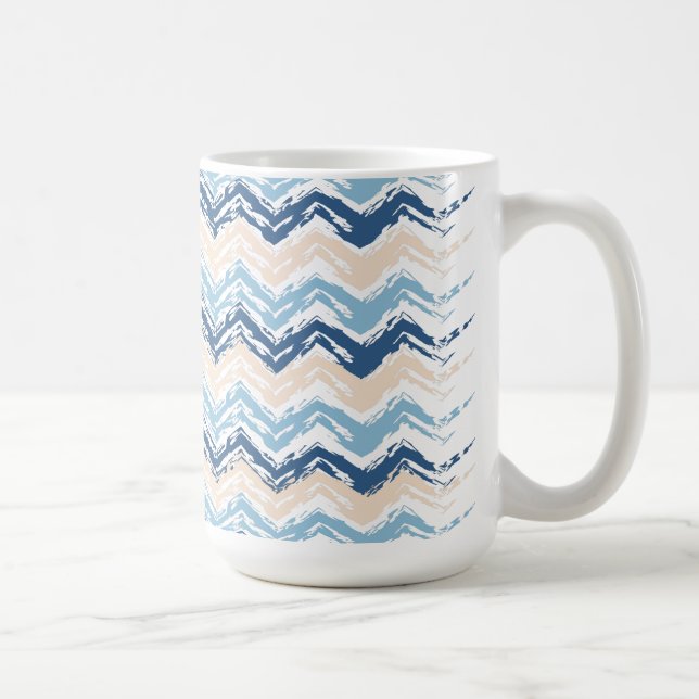 Taza De Café Chevron de olas oceánicas (Derecha)