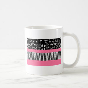 Taza De Café chevron floral rosa
