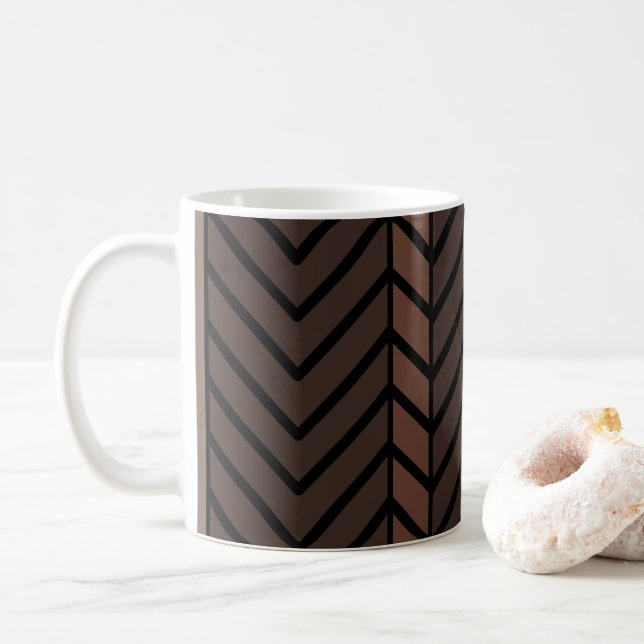 Taza De Café Chevron Pattern Brown (Con donut)